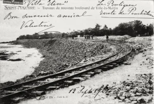 Apport des roches pour construire le quai de Sautron