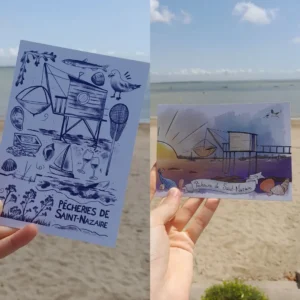 Lot de 2 cartes postales "Les pêcheries de Saint-Nazaire" : pour des lots personnalisés, nous contacter directement